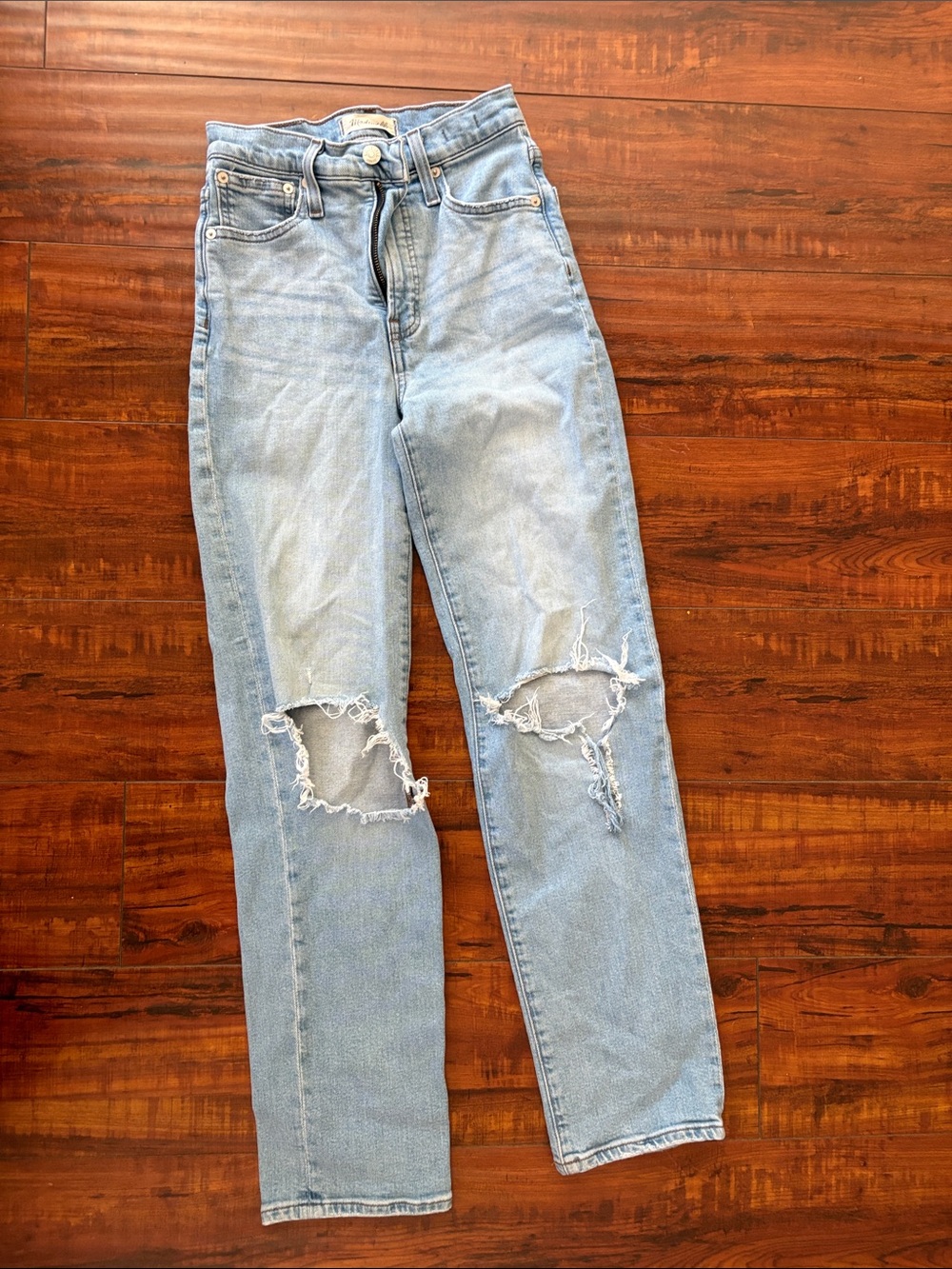 Madewell High-Rise Light Blue Distressed Jeans